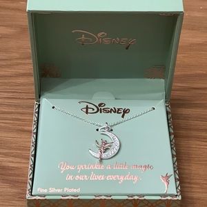 Disney Classics Crystal Pure Silver over brass 18” Tinker Bell Necklace NIB